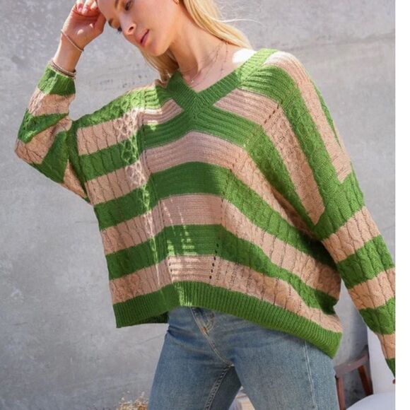 NWT Lumiere CELIA STRIPED SWEATER size Medium - Picture 1 of 11